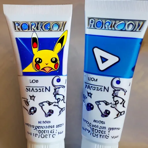 Prompt: a pokemon themed toothpaste