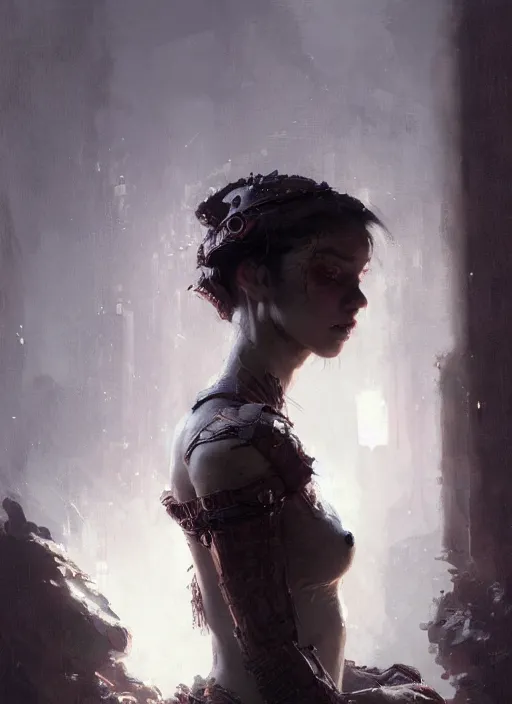 Image similar to female dragon girl, beautiful face, rule of thirds, intricate outfit, spotlight, by greg rutkowski, by jeremy mann, digital painting