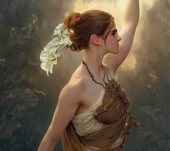 Image similar to photography of hairt armpits of emma watson with hands - up, deep focus, intricate, elegant, highly detailed, digital painting, artstation, concept art, matte, sharp focus, illustration, art by artgerm and greg rutkowski and alphonse mucha and gil elvgren