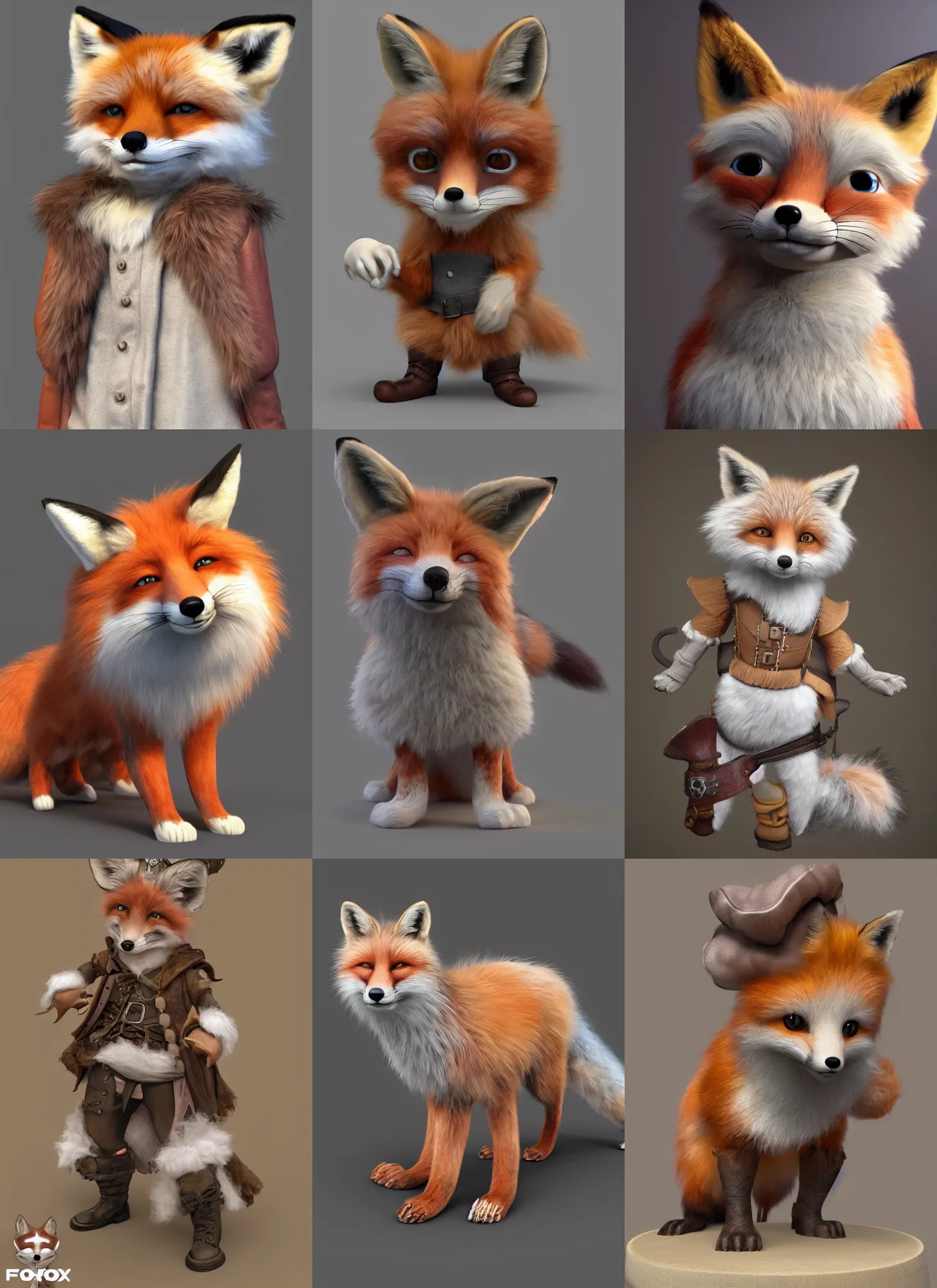 Prompt: high quality 3 d render hyperrealist very cute muted color fluffy! fox dressed as a pirate highly detailed, vray smooth, in the style of hannah yata charlie immer, soft indoor light, low angle, uhd 8 k, sharp focus