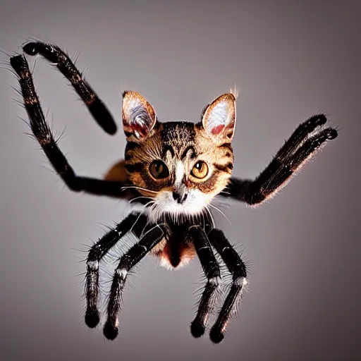 Image similar to a spider - cat - hybrid, animal photography