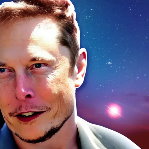 Prompt: a picture of elon musks face on the side of a rocket
