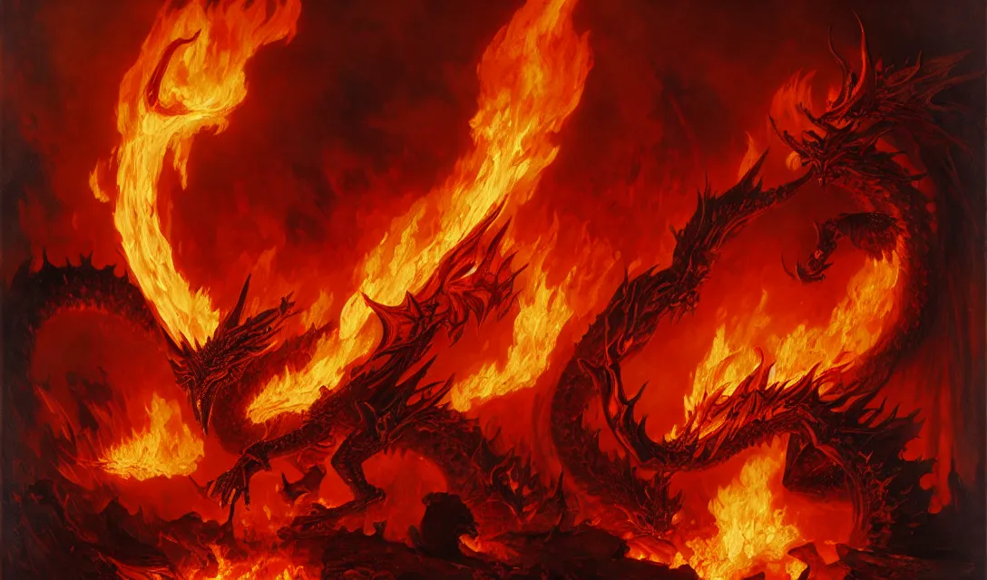 Fire Dragon Glaring – extraordinary wall mural– Photowall