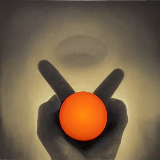 Image similar to A art installation. A rip in spacetime. Did this device in his hand open a portal to another dimension or reality?! bright orange by Ray Donley evocative