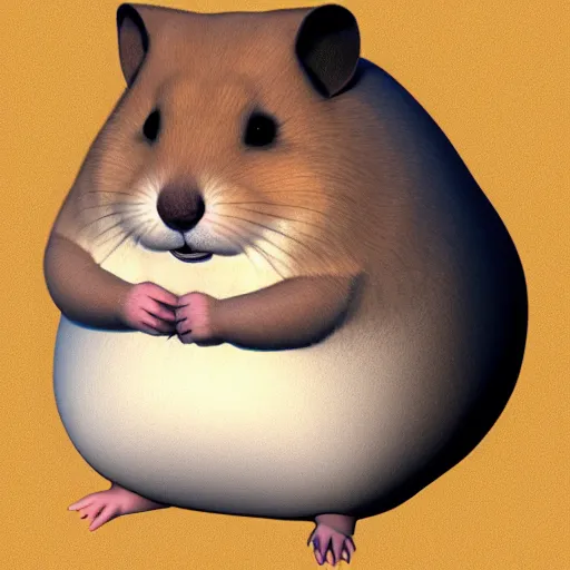 Image similar to fatty anthro! hamster, 3 d render