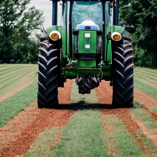 Prompt: a tractor driving down the aisle at a wedding