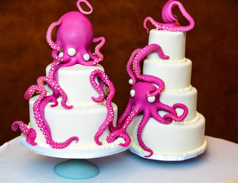 Image similar to octopus wedding cake in flowers