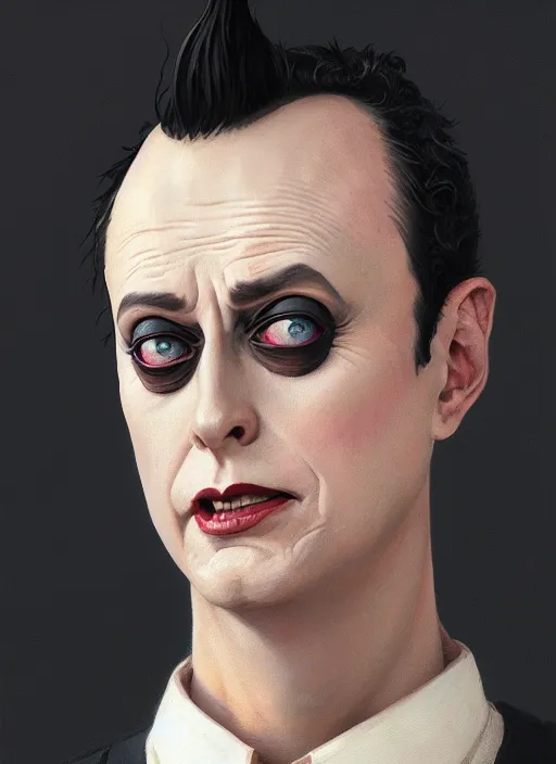 Image similar to Highly detailed portrait of Klaus Nomi, in GTA V, Stephen Bliss, unreal engine, fantasy art by Greg Rutkowski, Loish, Rhads, ferdinand knab, Makoto Shinkai and Lois van baarle, ilya kuvshinov, rossdraws, Tom Bagshaw, alphonse mucha, global illumination, radiant light, detailed and intricate environment