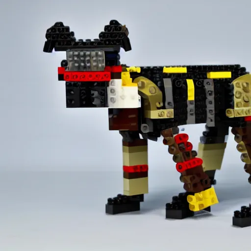 Prompt: Boston Dynamics dog made of lego