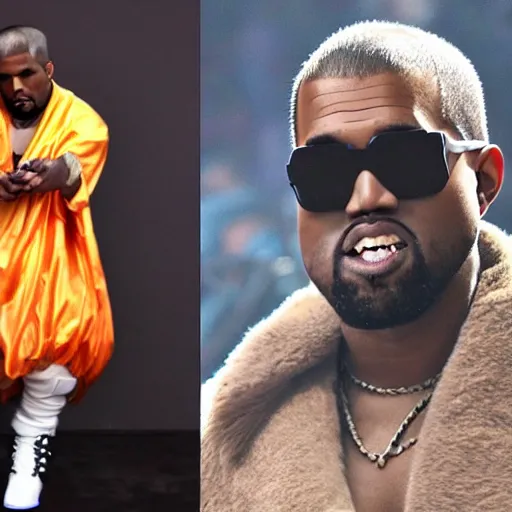 Prompt: super saiyan kanye west