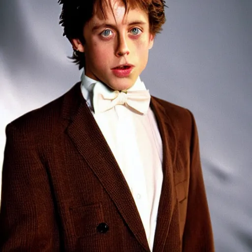 Prompt: young hugh grant looking charming as usual