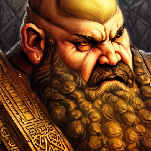 Image similar to portrait painting of a dwarven berserker, sharp focus, high symmetry, award - winning, trending on artstation, masterpiece, highly detailed, intricate. art by rebecca guay