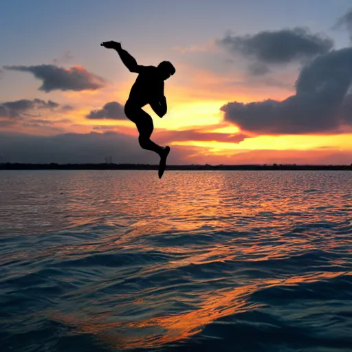 Image similar to springboard diver at sunset