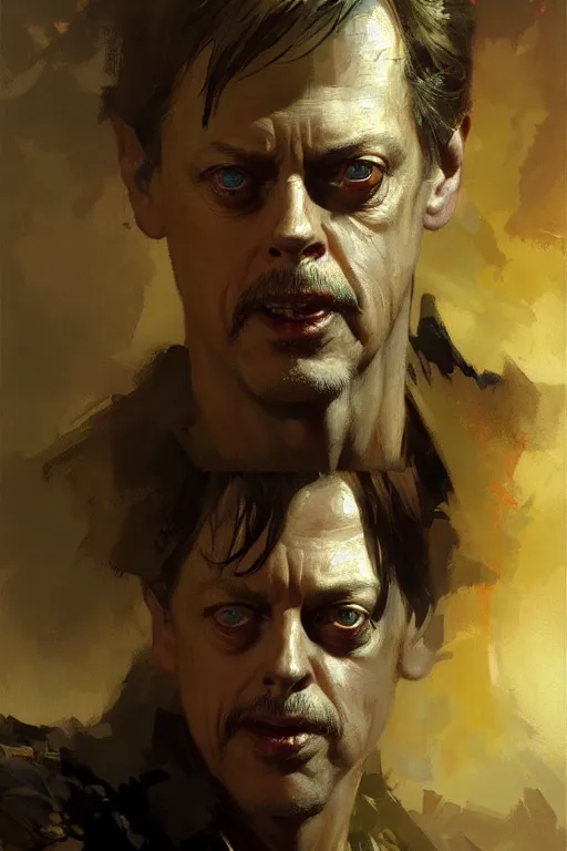 Image similar to steve buscemi portrait dnd, painting by gaston bussiere, craig mullins, greg rutkowski, yoji shinkawa