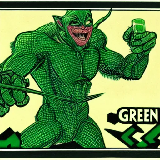Image similar to green goblin, early computer graphics