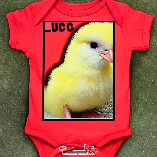 Image similar to cute baby chick with inmate clothes