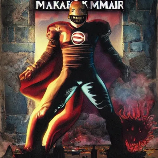 Prompt: comic book cover for'football manager vs dark souls ', art by alex ross
