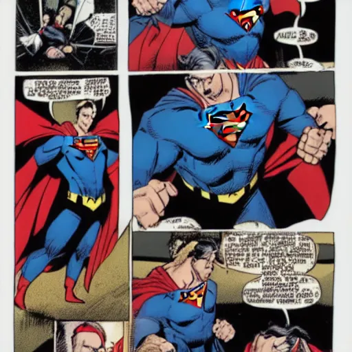Prompt: homelander fights superman