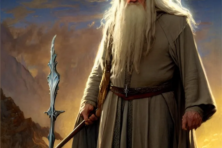 Prompt: gandalf in the marvel cinematic universe, character design, painting by gaston bussiere, craig mullins, j. c. leyendecker,