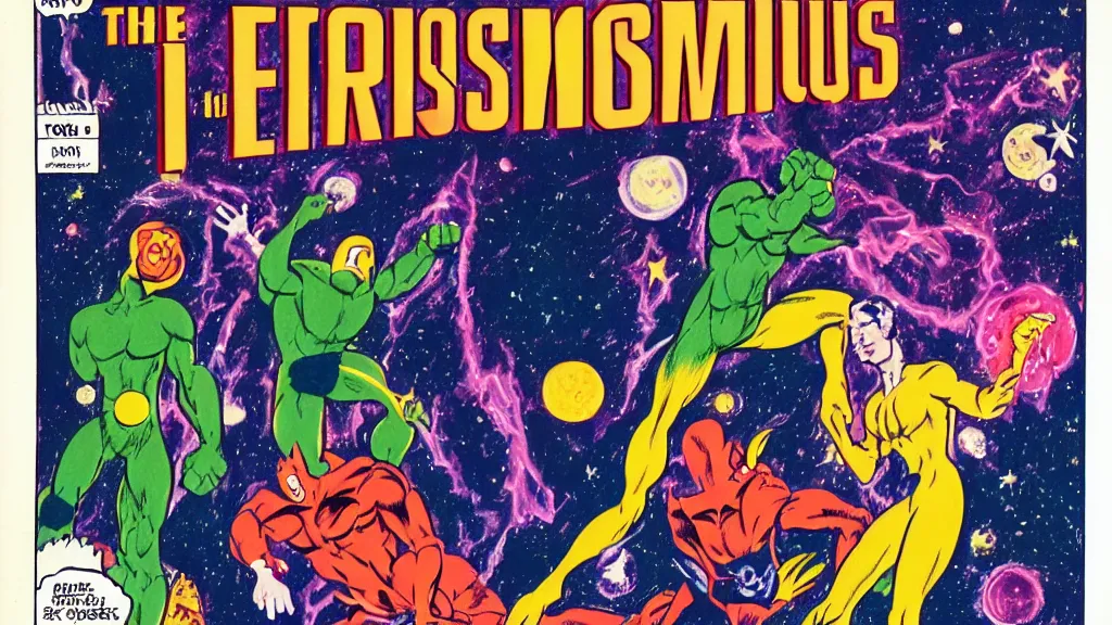 Prompt: the cosmos by Steve Ditko and P. Craig Russell, in color