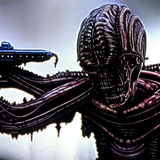 Image similar to film still of saul goodman in aliens, by h. r. giger, very detailed, realistic