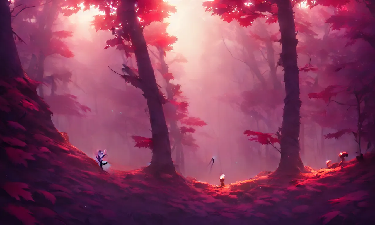 Prompt: Dark forest, Colored Berries, behance hd by Jesper Ejsing, by RHADS, Makoto Shinkai and Lois van baarle, ilya kuvshinov, rossdraws global illumination