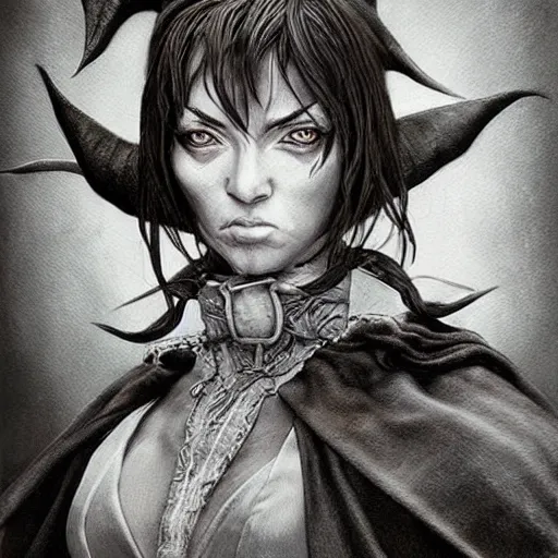 Image similar to a game art portrait, powerful female angry fantasy elf witch, by Takehiko Inoue, hyperrealism