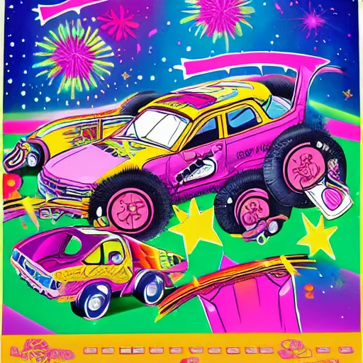 Image similar to demolition derby by lisa frank