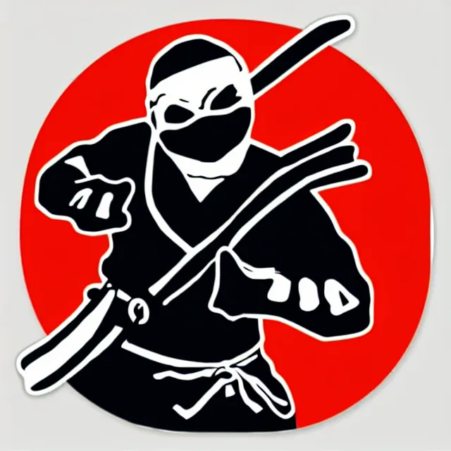 Image similar to svg sticker art of a ninja