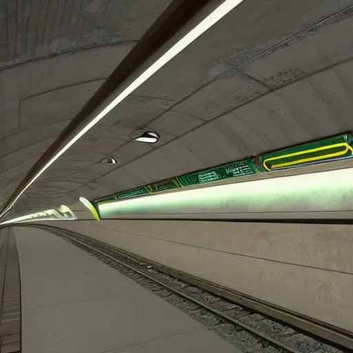 Image similar to martian subway station,