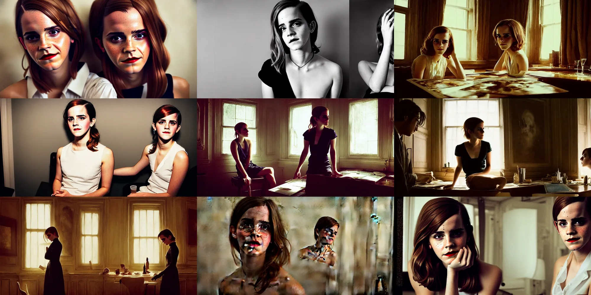 Image similar to emma watson greg rutkowski!!! greg rutkowski!!! william eggleston