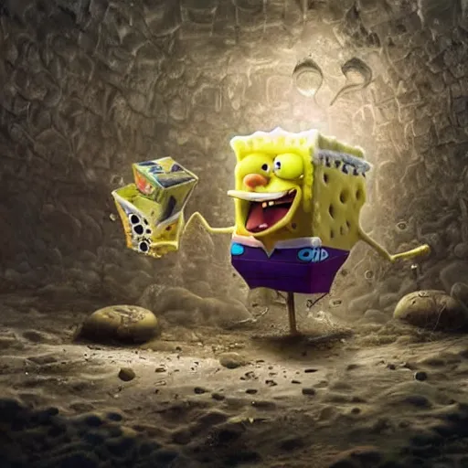 Prompt: hyperrealistic mixed media high resolution painting of anatomically correct SpongeBob SquarePants, stunning 3d render inspired art by István Sándorfi and Greg Rutkowski, perfect symmetry, dim volumetric lighting, 8k octane beautifully detailed render, post-processing, extremely hyper-detailed, intricate, epic composition, highly detailed attributes, highly detailed atmosphere, cinematic lighting, masterpiece, trending on artstation, very very detailed, masterpiece, stunning, flawless structure, lifelike texture, perfection,