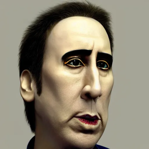 Image similar to nicholas cage dressed like a minon, highly detailed, 8k