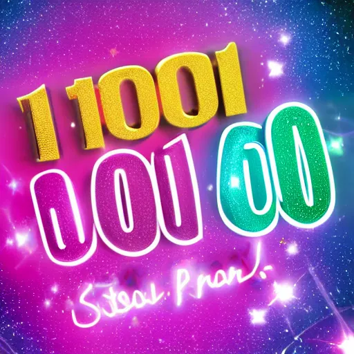 Prompt: sign that says 1 0 0, text 1 0 0, lisa frank, glorious, bedazzled, spectacled, amazing, unreal render, bokeh, studio lighting, ultradetailed