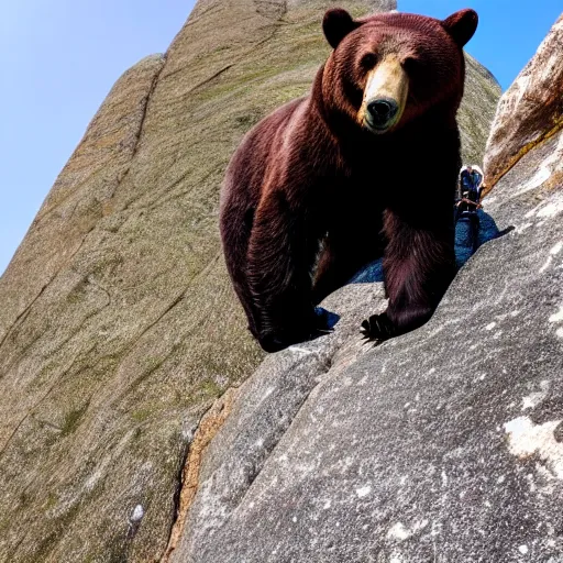 Image similar to photo of a bear rock climbing