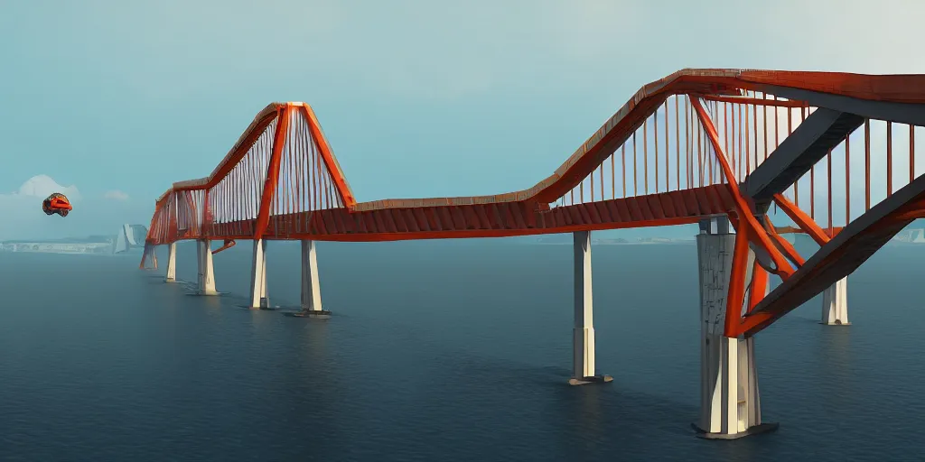 Prompt: realistic crimean bridge, team fortress style, 3 d octane remder, epic lighting, 8 k, by goro fujita