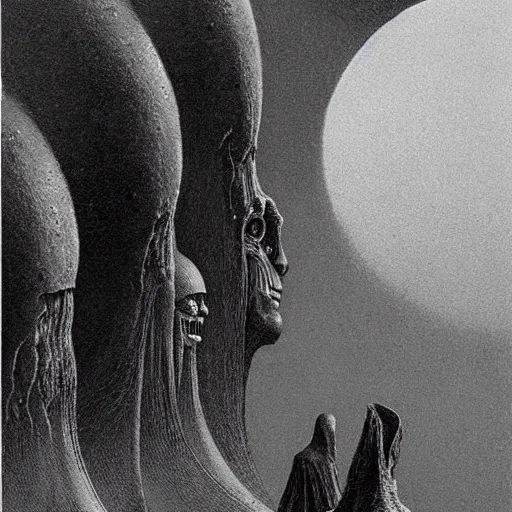 Image similar to aliens from the second edition of barlowe's guide to extraterrestrials, highly detailed, photorealistic, artstation, artwork by beksinski and moebius