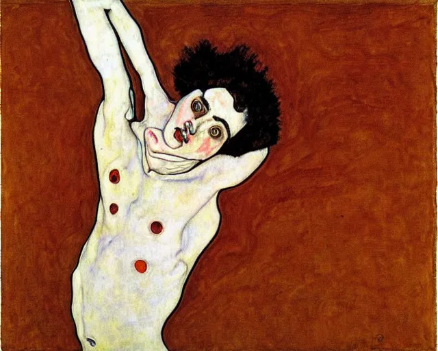 Image similar to a painting by egon schiele
