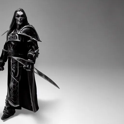 Image similar to arthas menethil as the american psycho, cinematic still