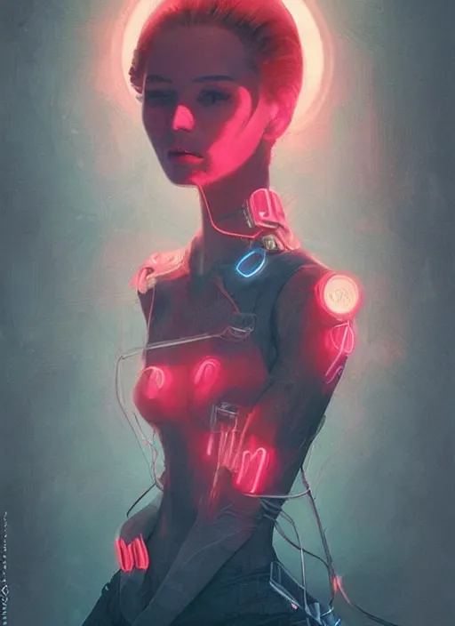 Image similar to portrait of female humanoid, intricate, retro 6 0 s cyberpunk high fashion, elegant, cyber neon lights, highly detailed, digital photography, trending in artstation, trending in pinterest, glamorous pose, concept art, smooth, sharp focus, art by artgerm and greg rutkowski