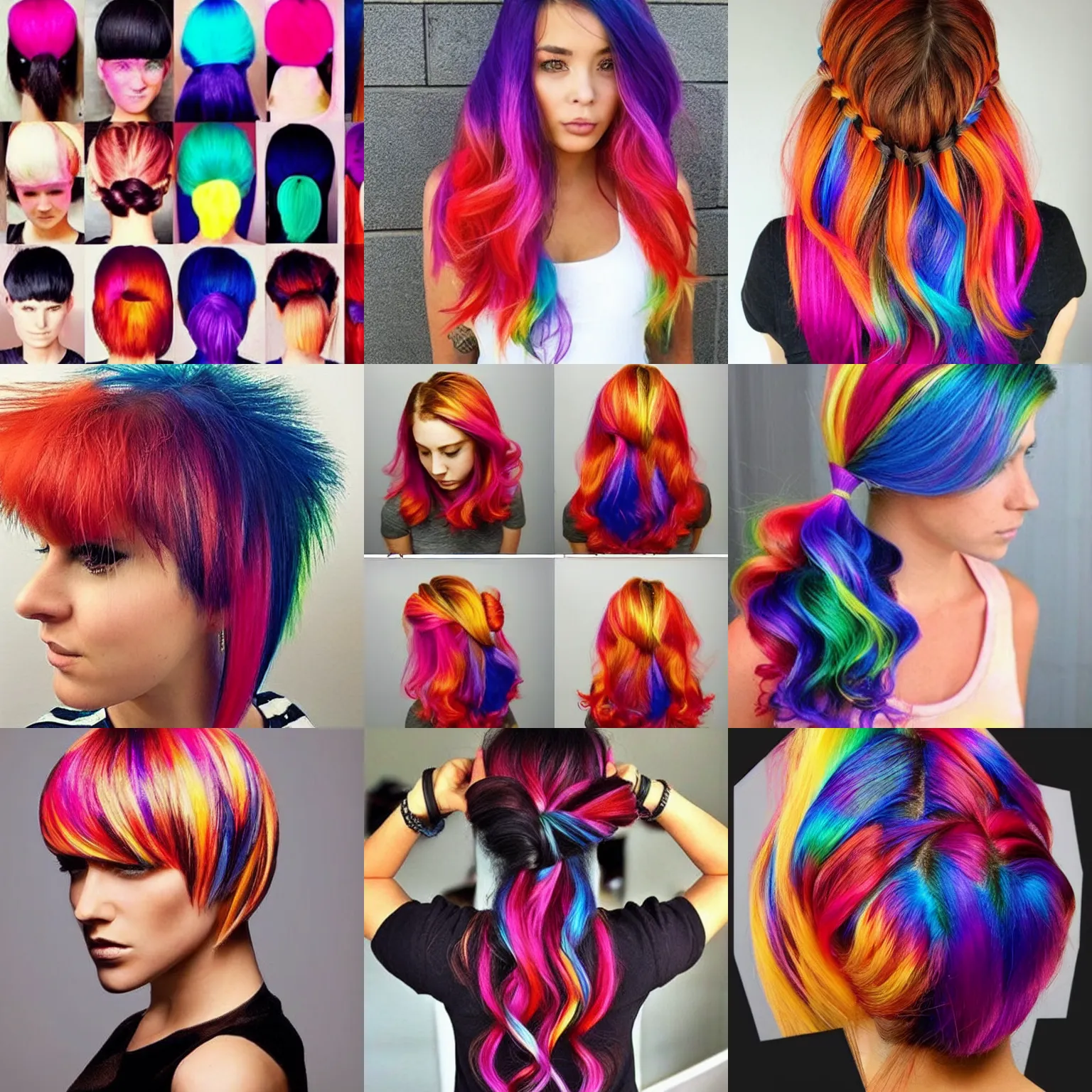 Prompt: a good hairstyle that looks cool and colorful for someone that hates having hair