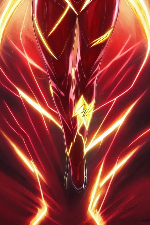 Image similar to anime key visual of a beautiful female the flash!! intricate, red, black, gold suit, powers, speed, lightning hate, dc comics, cinematic, stunning, highly detailed, digital painting, artstation, smooth, hard focus, illustration, art by artgerm and greg rutkowski and alphonse mucha