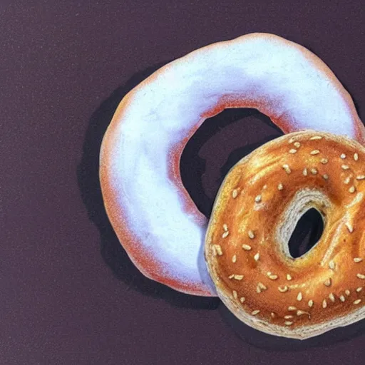 Image similar to A glitchy bagel