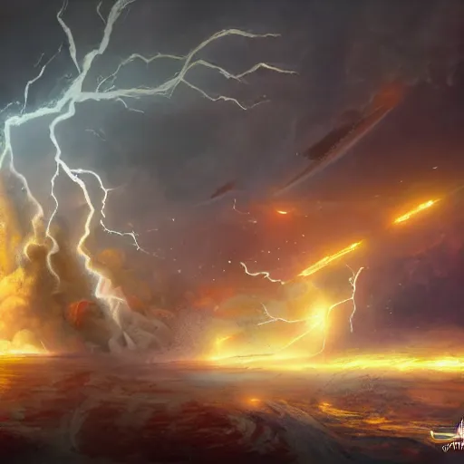 Image similar to explosive storm, fantasy art, concept art, ultra detail