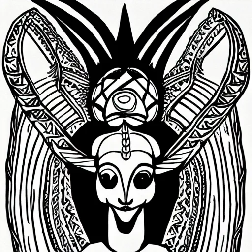 Image similar to baphomet black and white illustration