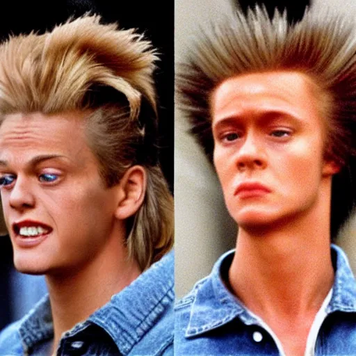 Prompt: detailed!! movie still of teenage actors in their roles as beavis and butthead