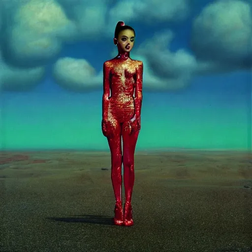 Image similar to ariana grande album cover by terry richardson, zdzisław beksiński and Igor Kieryluk, 4k high quality best