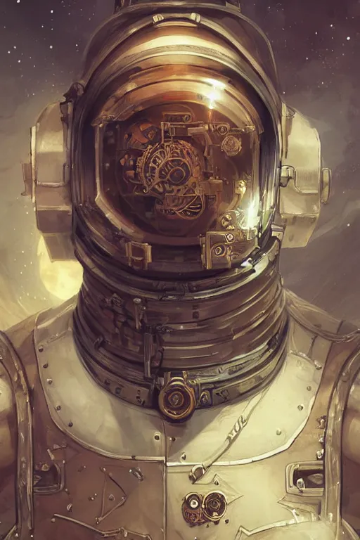 Image similar to steampunk astronaut on earth, highly detailed, d & d, fantasy, portrait, highly detailed, headshot, digital painting, trending on artstation, concept art, sharp focus, illustration, art by artgerm and greg rutkowski and magali villeneuve