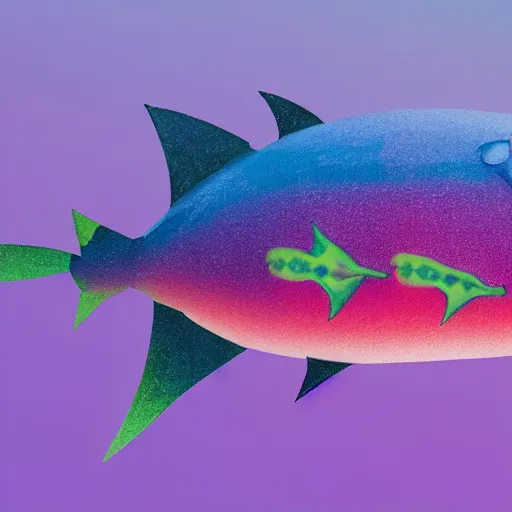 Prompt: psychedelic tuna fish, trending on artstation