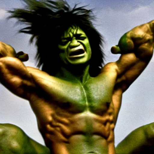 Image similar to hulk performing at woodstock